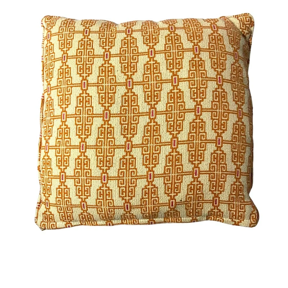 18x18 Orange with Diamond Aztec Pattern, NWT